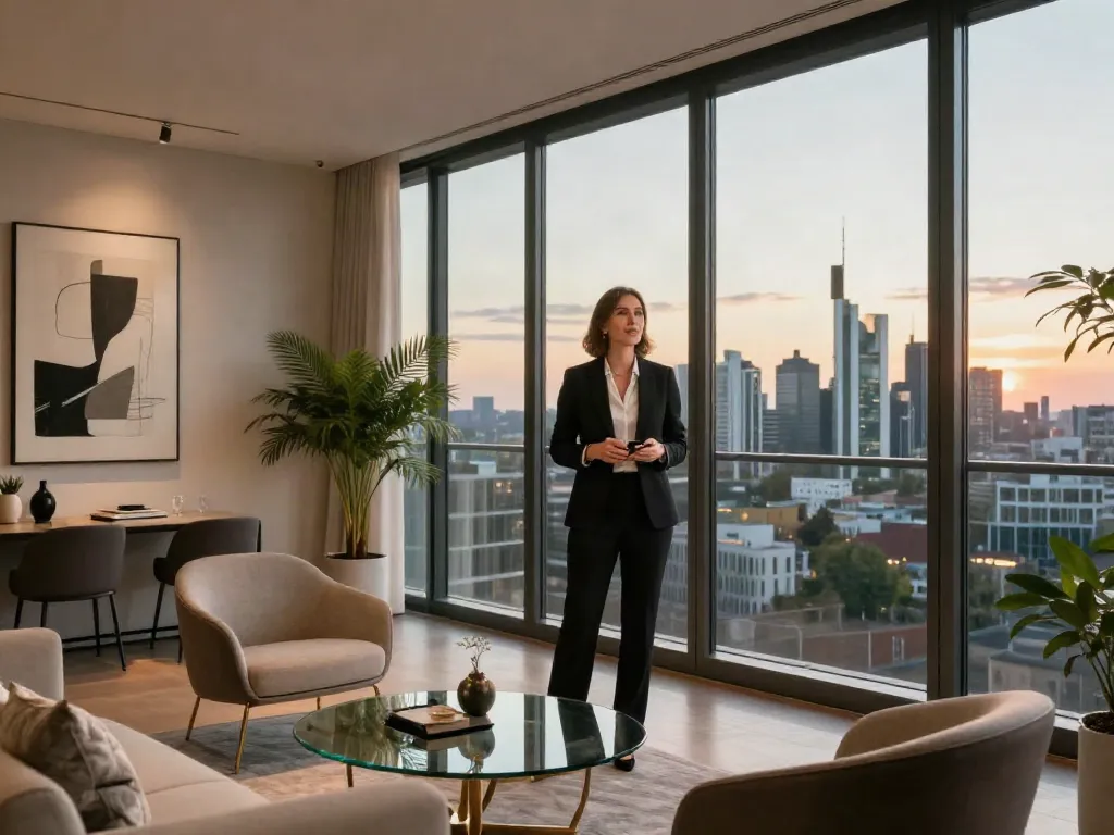 Bester Immobilienmakler Frankfurt präsentiert luxuriöse Wohnung mit atemberaubendem Stadtblick