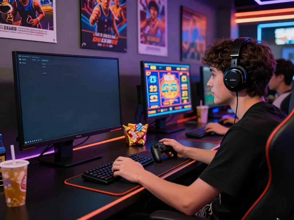 A user enjoying an exciting gaming experience at DA88 with vibrant casino slots displayed on the screen.