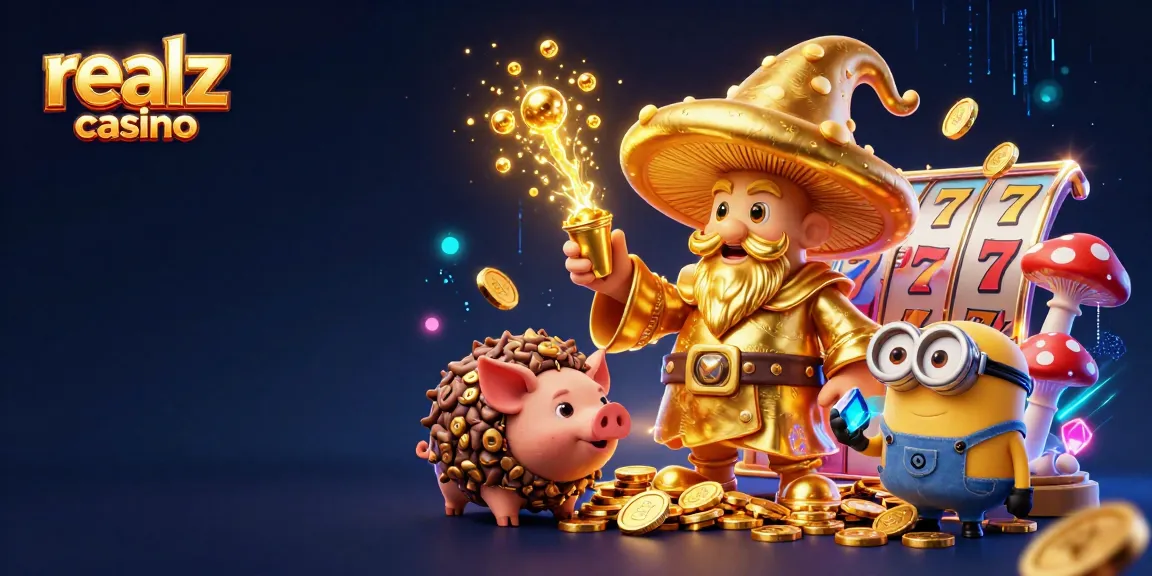 Engage in exciting slots at realz casino with a magical wizard and treasures galore.